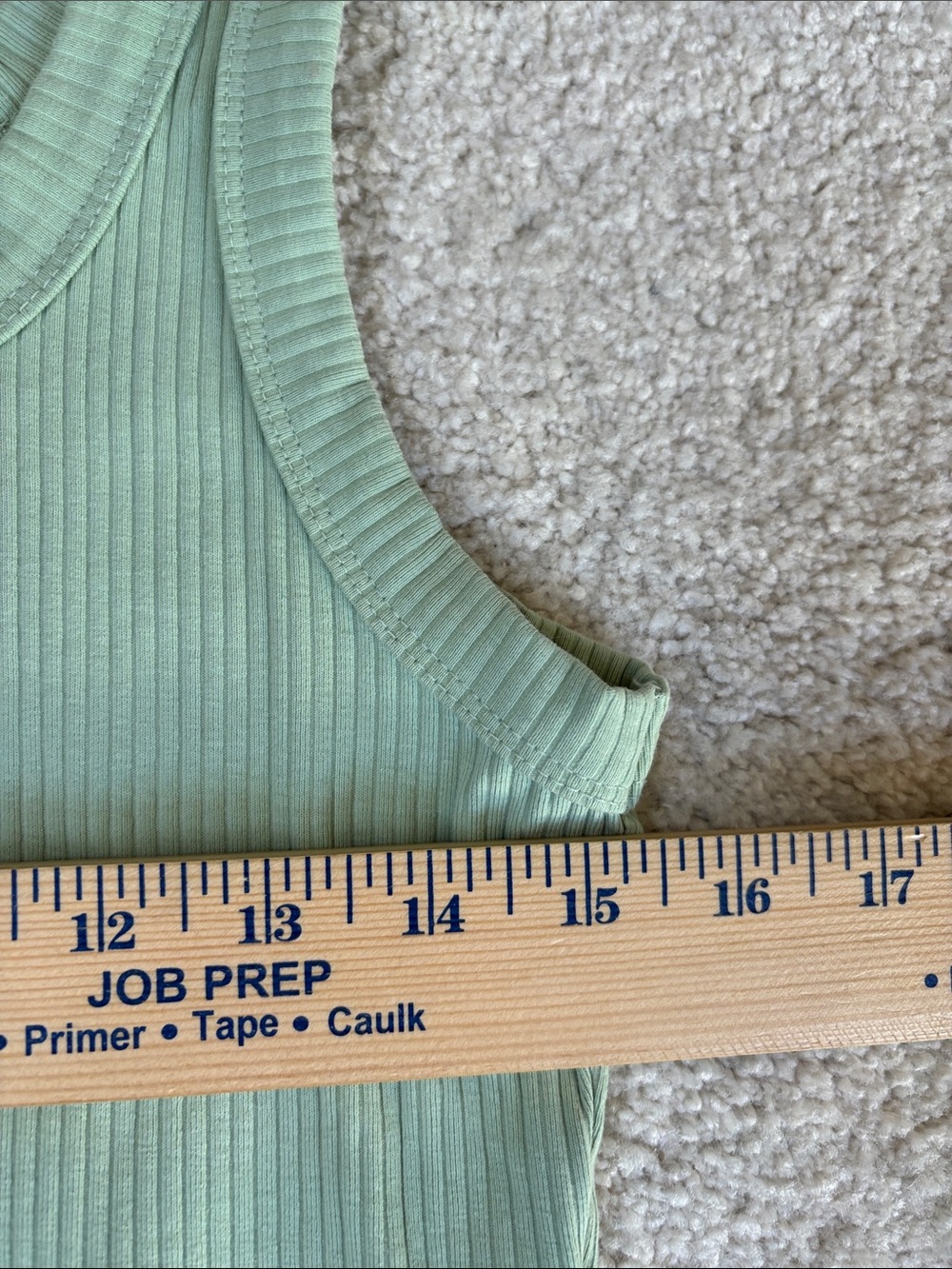 Madewell Green Ribbed Cropped Cotton Tank Top Brach Travel Women’s Medium - Picture 6 of 9